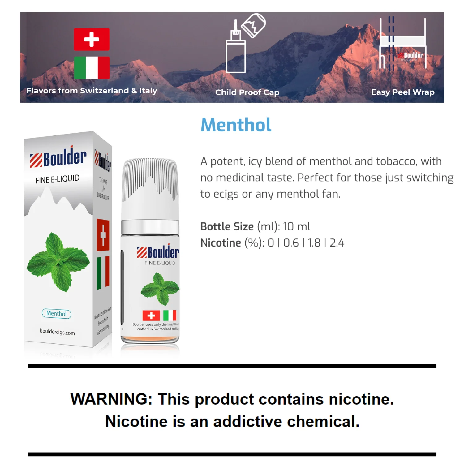 Boulder Menthol E-Liquid 10mL - Image 3
